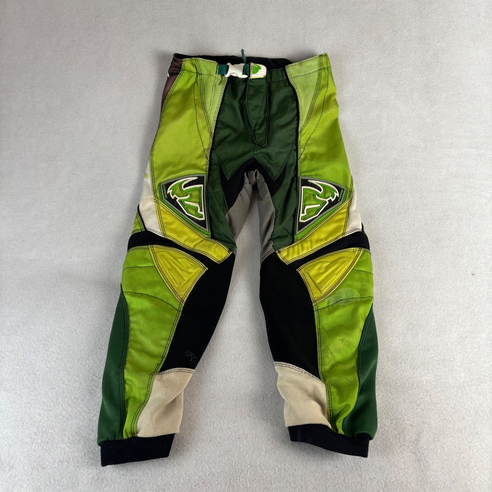 Thor MX Phase Kids Motocross Pants Green Black Tan Youth Size 24 Racing Gear